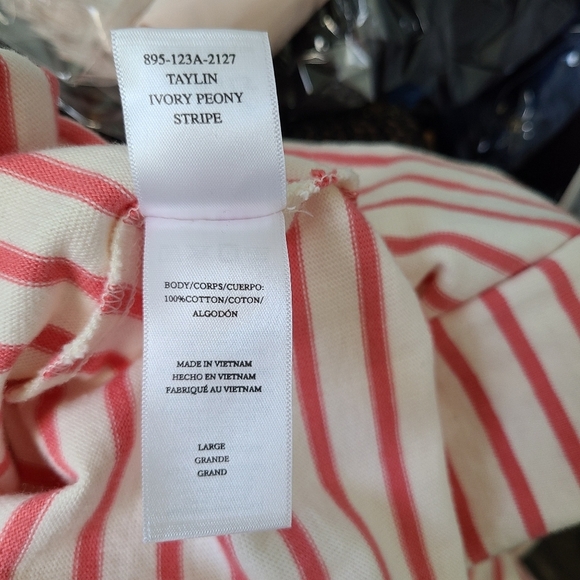 Rails Women's Size L Taylin Knit Tank Ivory Peony Pink Scoop Neck Stripe Dress - Picture 7 of 7